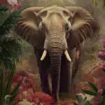 tropische-olifant-kunstwerk-plexiglas-dibond