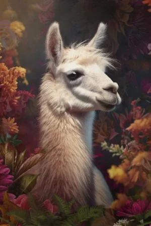 charmante-lama-kunstwerk-plexiglas-dibond