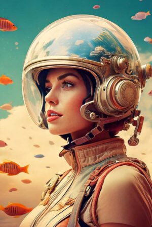 voyager-vrouwelijk-futuristisch-kunstwerk-met-vissen-en-helm-kamer2