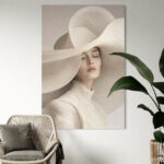 Ivory Whisper kunstwerk op plexiglas aan de muur in een modern interieur