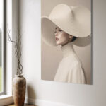 Ivory Flow is een kunstwerk op plexiglas aan de muur in een modern interieur